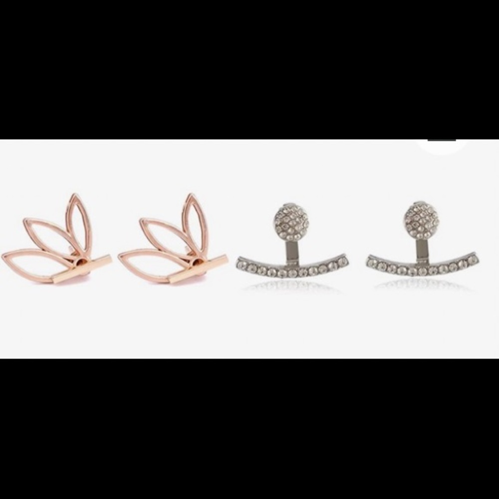 Set of 7 Earrings - mix of silver & rose gold - Picture 2 of 13